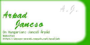 arpad jancso business card